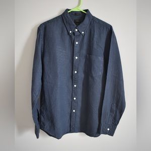 J. Crew Linen Button Down Slim Fit Shirt, Size L